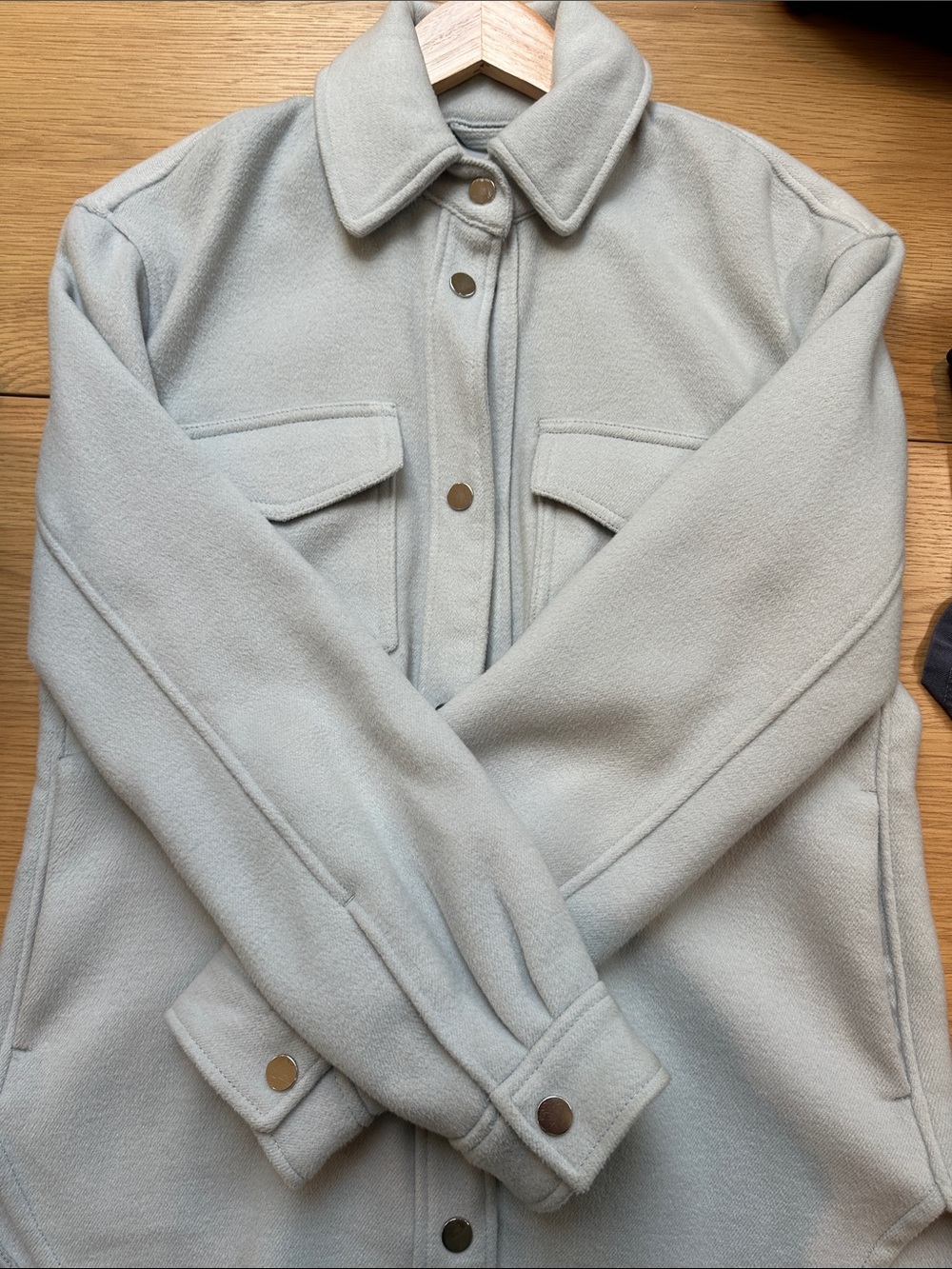 Abercrombie & Fitch Pale Gray Utility Fleece Jacket
